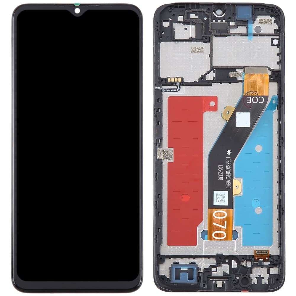 Дисплей для ZTE Blade A54/ Blade A34, с тачскріном і рамкою, чорний фото 1