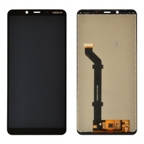 Дисплей для Nokia 3.1 Plus Dual Sim TA-1104/TA-1113/TA-1117/TA-1118/TA-1124/TA-1125 с тачскрином в сборе,  цвет черный, без рамки