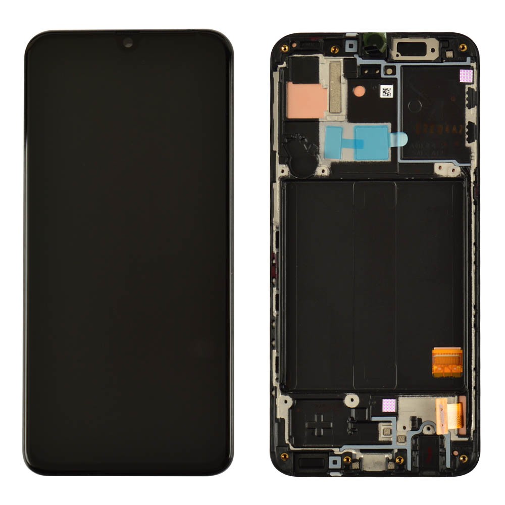 Дисплей для Samsung A405 Galaxy A40 (2019) с тачскрином и рамкой в сборе, цвет черный, сервисный оригинал фото 1