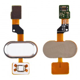 Шлейф Meizu M3s с наружной кнопкой Home,  цвет белый