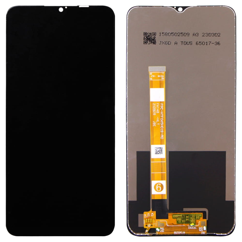 Дисплей для Realme 5, Realme 6i, Realme C3 з тачскріном в зборі HTF065H019, колір чорний, уцінка фото 1