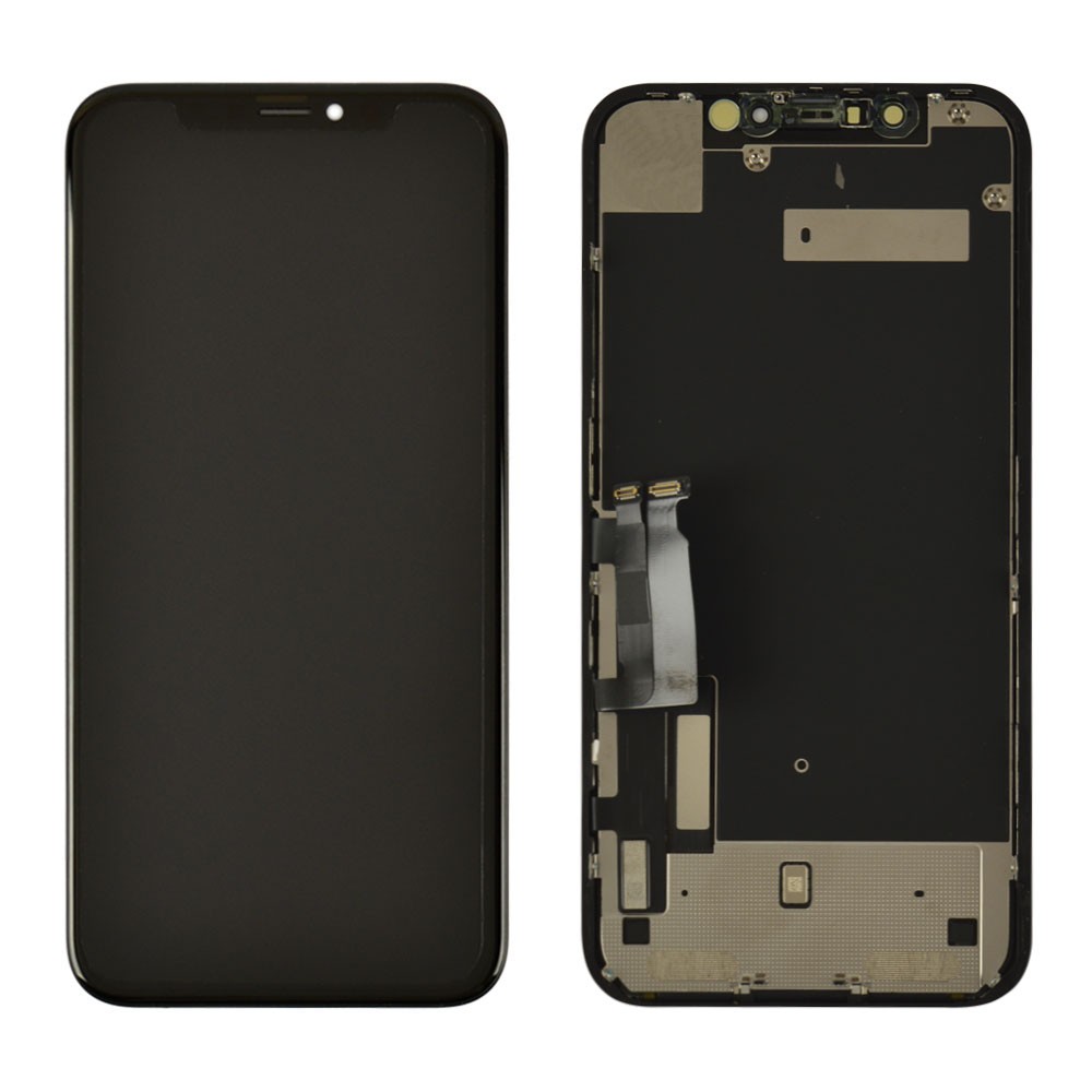 Дисплей для iPhone XR (6.1) с тачскрином в сборе, цвет черный, оригинал с разбора фото 1