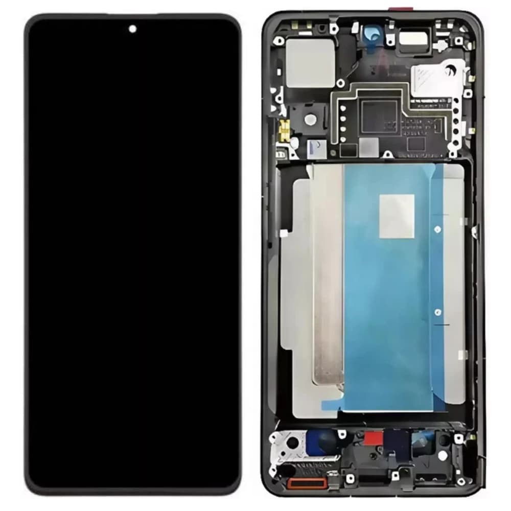 Дисплей для Xiaomi Poco F6 Pro, с тачскрином и рамкой, черный, OLED фото 1