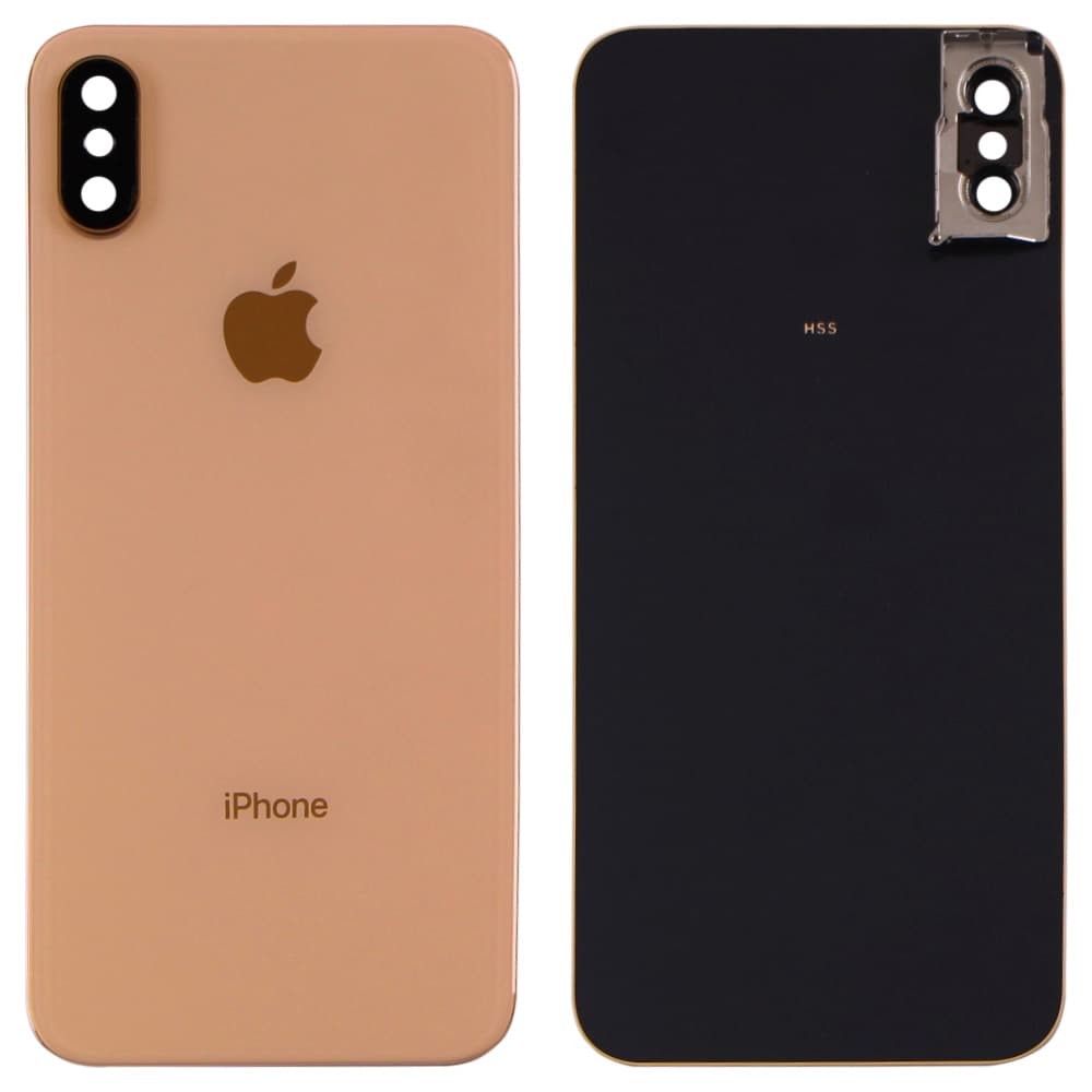 Задняя крышка для iPhone XS, цвет золотой, со стеклом камеры фото 1