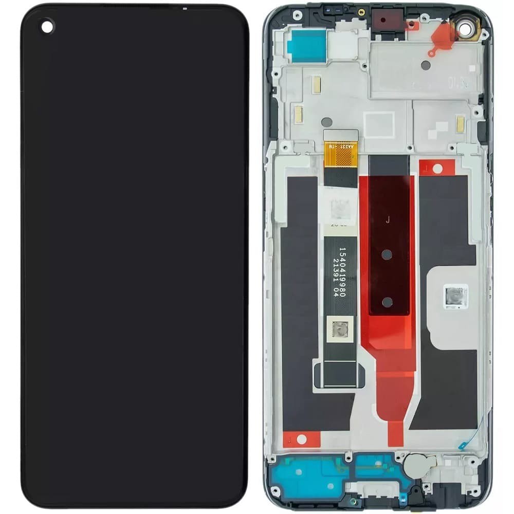 Дисплей для Oppo A93s 5G, с тачскрином и рамкой, черный фото 1