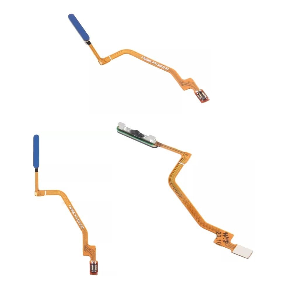 Шлейф для Xiaomi Redmi Note 9S, Note 9 Pro, Note 9 Pro Max, со сканером отпечатка, цвет синий фото 1