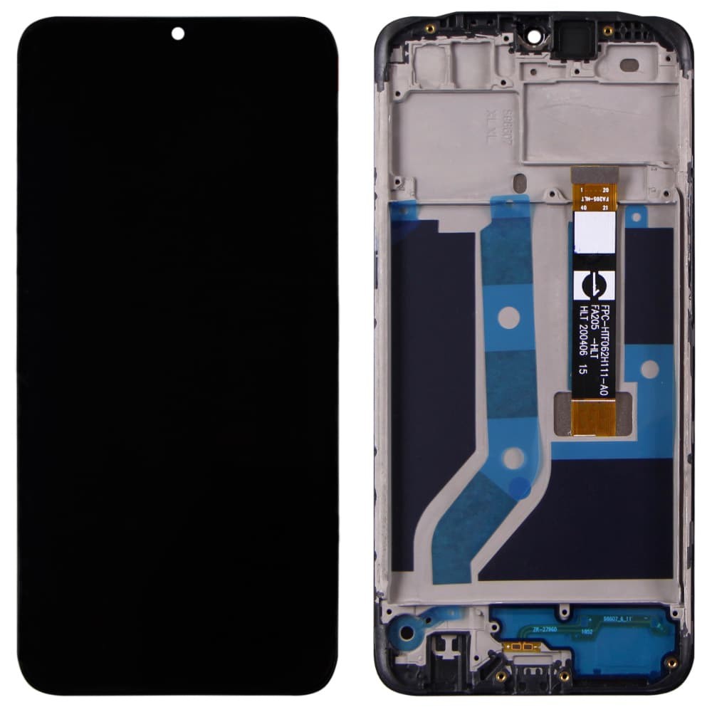 Дисплей для OPPO A5S с тачскрином и рамкой в сборе, цвет черный фото 1