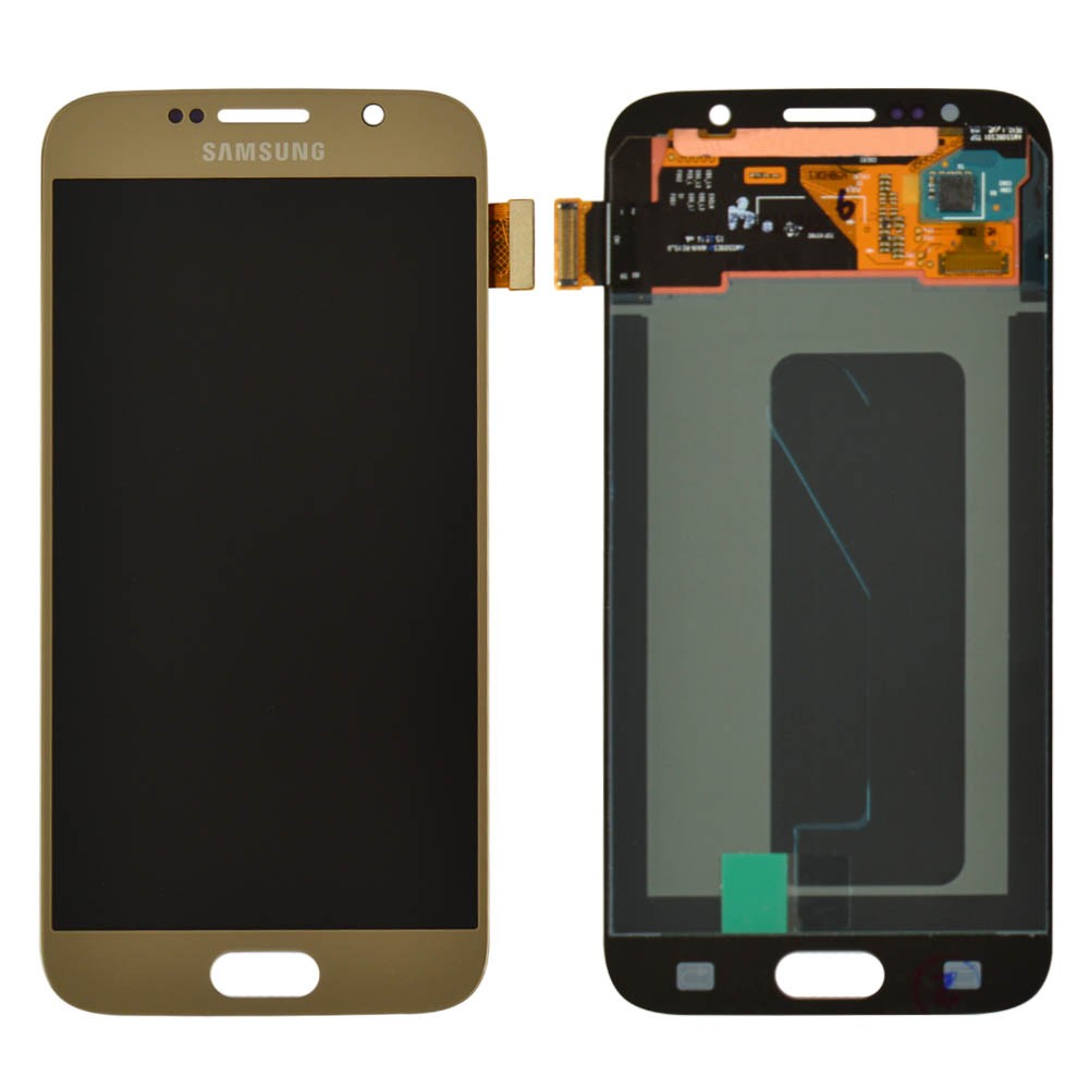 Дисплей для Samsung G920F Galaxy S6 (2015) с тачскрином в сборе, цвет золотой, Original Change Glass фото 1