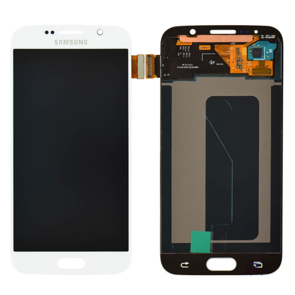 Дисплей для Samsung G920F Galaxy S6 (2015) с тачскрином в сборе, цвет белый, Original Change Glass фото 1