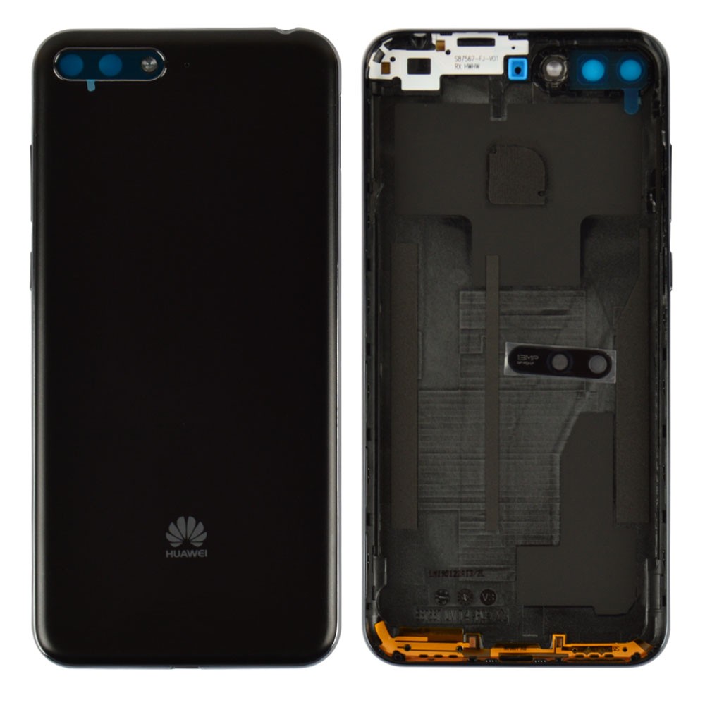 Задняя крышка для Huawei Y6 2018 (ATU-L21/ATU-L31), со стеклом камеры, цвет черный фото 1