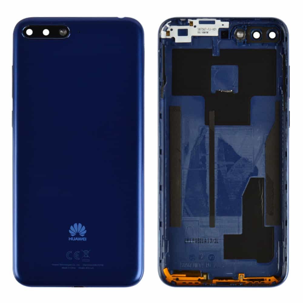 Задняя крышка для Huawei Y6 2018 (ATU-L21/ATU-L31), со стеклом камеры, цвет синий фото 1