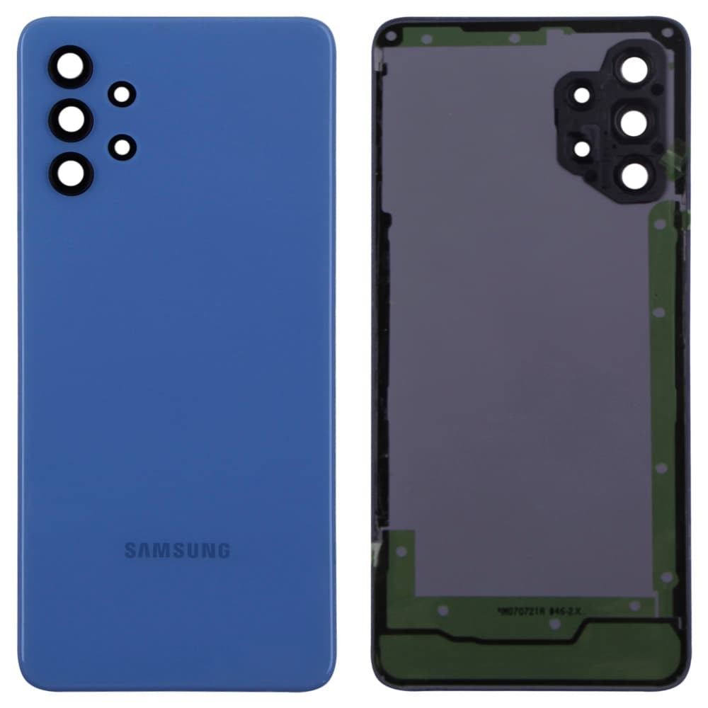 Задняя крышка для Samsung A325 Galaxy A32, со стеклом камеры, цвет синий фото 1