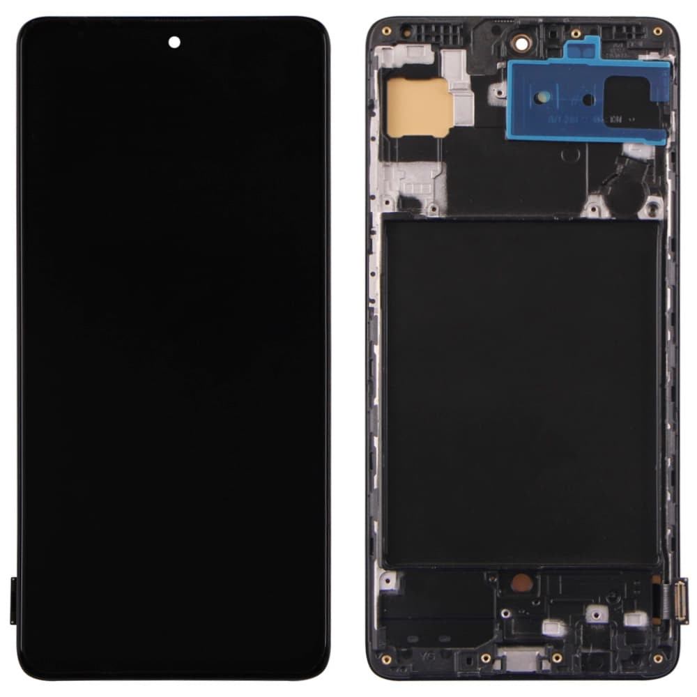 Дисплей для Samsung A715F/DS Galaxy A71 с тачскрином и рамкой в сборе, цвет черный, OLED фото 1