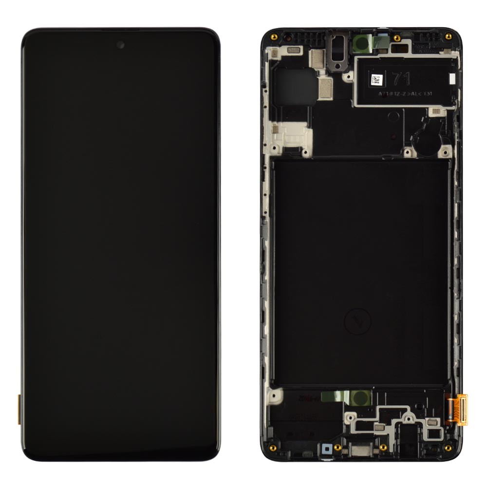 Дисплей Samsung A715F / DS Galaxy A71 з тачскрином і рамкою в зборі, колір чорний, Service Original фото 1