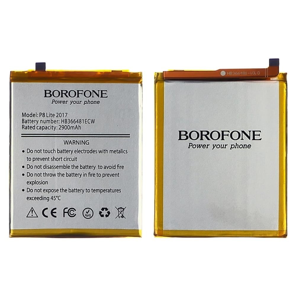 Акумулятор HB366481ECW для Huawei P Smart, Y6 Prime 2018, Y7 Prime 2018, 7A Pro, Y7 Pro, P10 Lite, Honor 9 Lite, Nova 2 Lite, P8 Lite 2017, P9, P9 Lite, P20 Lite, Borofone фото 1