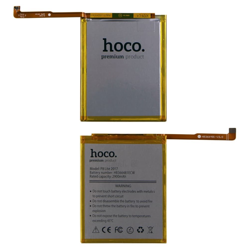 Акумулятор HB366481ECW для Huawei P Smart, Y6 Prime 2018, Y7 Prime 2018, 7A Pro, Y7 Pro, P10 Lite, Honor 9 Lite, Nova 2 Lite, P8 Lite 2017, P9, P9 Lite, P20 Lite, HOCO фото 1