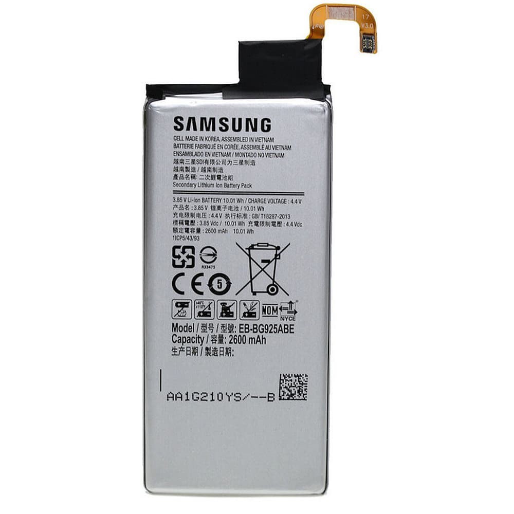 Аккумулятор EB-BG925ABE для Samsung Galaxy S6 Edge G925 (GH43-04420B), 2600mAh, сервисный оригинал фото 1