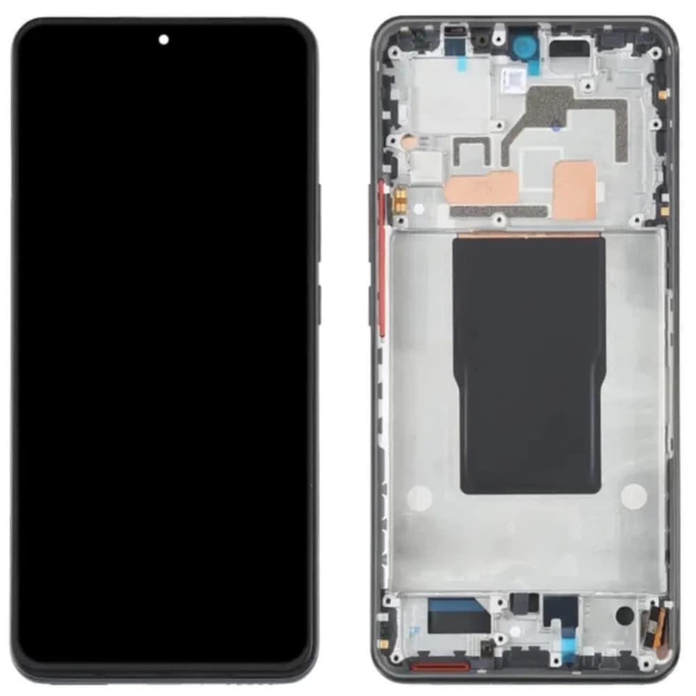 Дисплей для Xiaomi 12T/12T Pro, с тачскрином и рамкой, черный, IPS фото 1