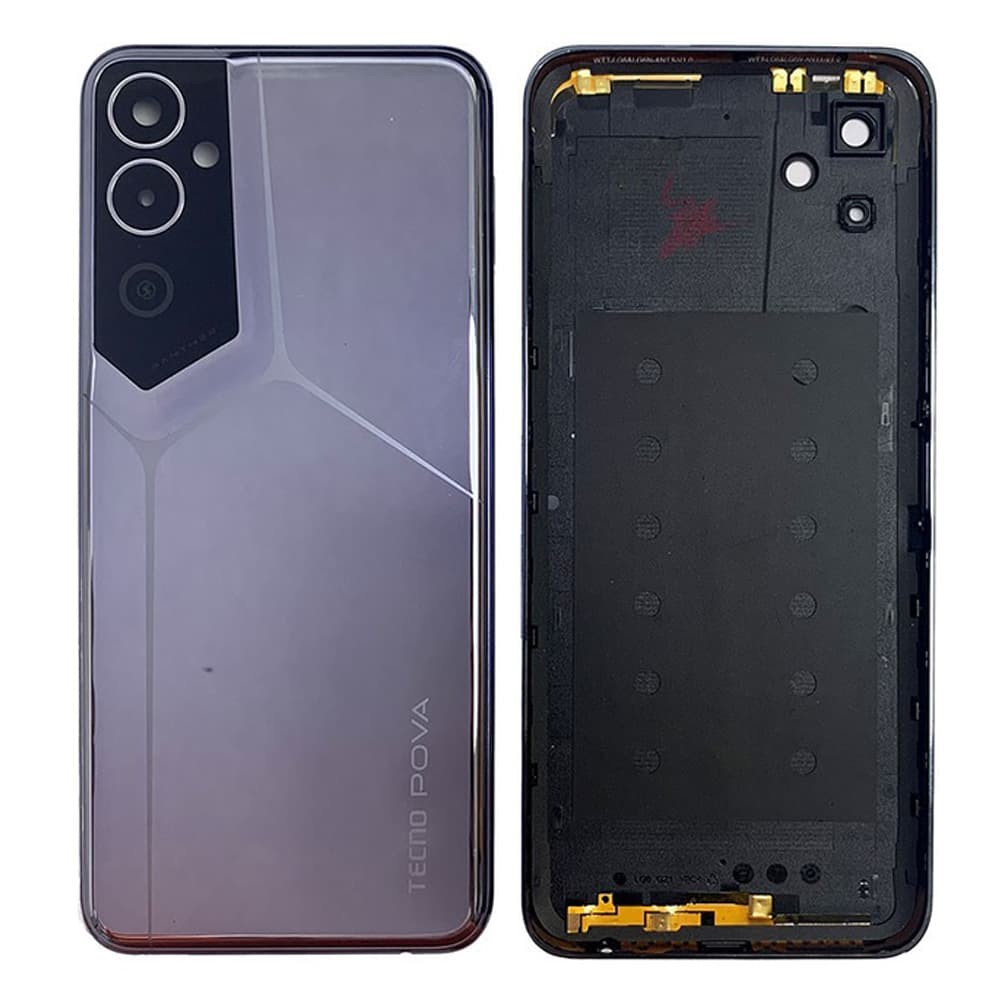 Задняя крышка для Tecno Pova Neo 2 (LG6N), со стеклом камеры, цвет серый фото 1