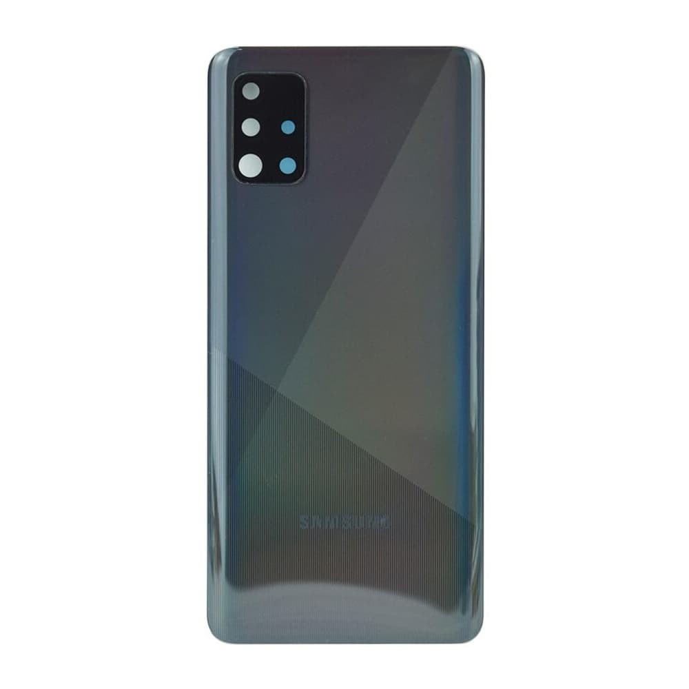 Задняя крышка для Samsung A516B Galaxy A51 5G, со стеклом камеры, цвет черный фото 1