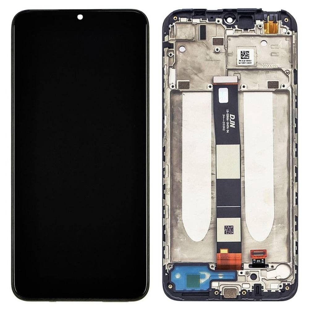Дисплей для Xiaomi Redmi 9A, Redmi 9C с тачскрином и рамкой в сборе, цвет черный, уценка фото 1