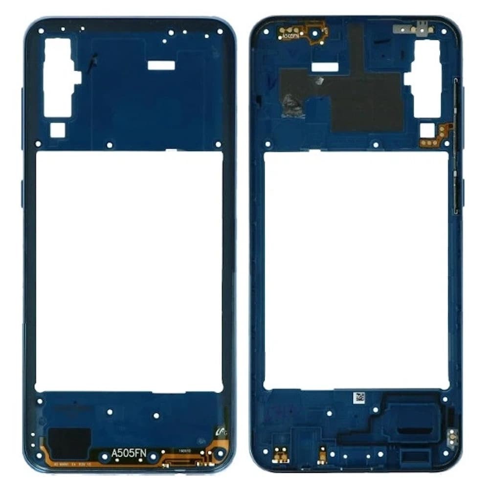 Рамка (средняя часть) для Samsung A505 Galaxy A50 2019, цвет синий фото 1