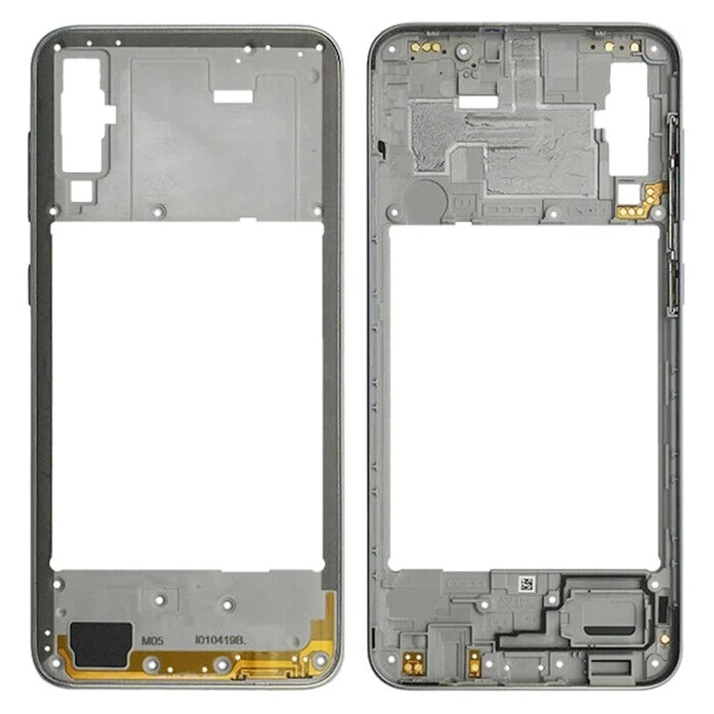 Рамка (средняя часть) для Samsung A505 Galaxy A50 2019, цвет серебро фото 1