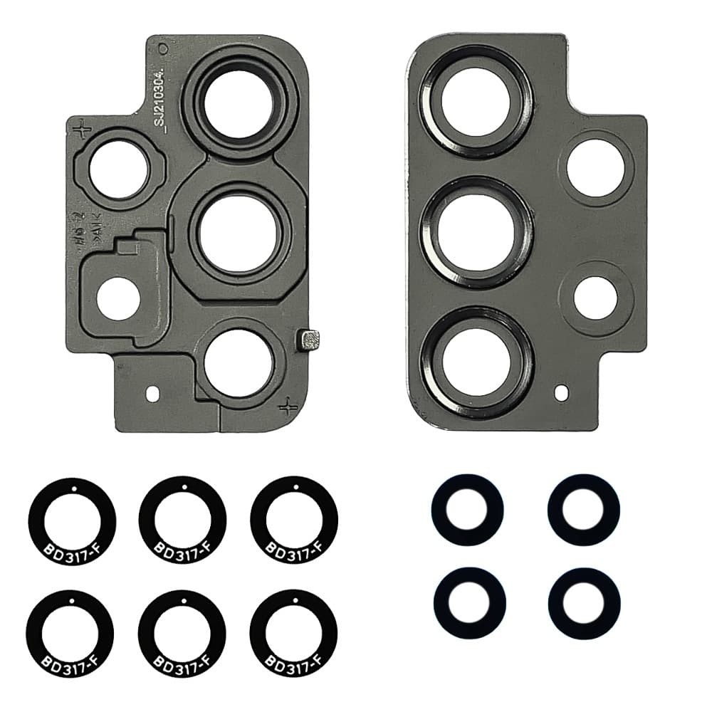 Стекло камеры для Samsung A725 Galaxy A72 2021, с рамкой, цвет серебро, 5шт. фото 1