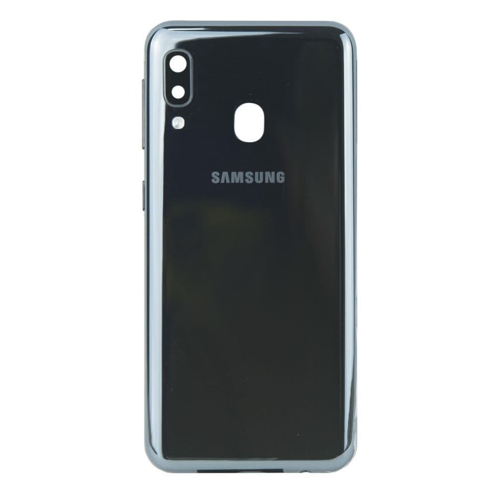 Задняя крышка для Samsung A202 Galaxy A20e 2019, со стеклом камеры, цвет черный фото 1