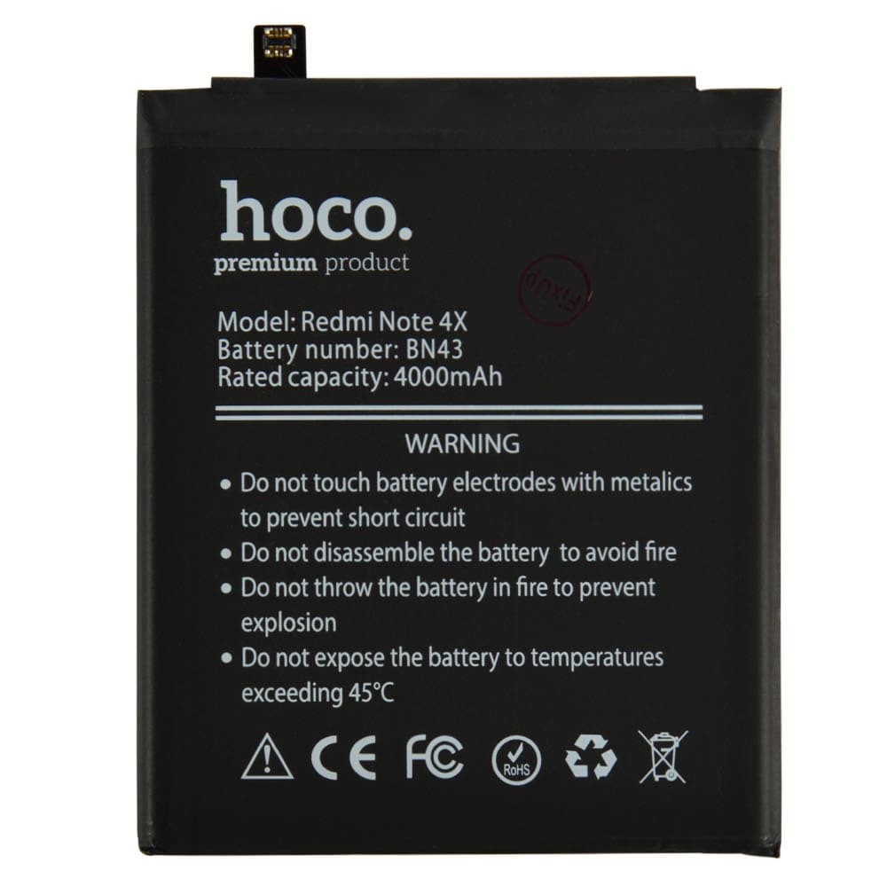 Аккумулятор BN43 для Xiaomi Redmi Note 4X, HOCO, 4000mAh фото 2