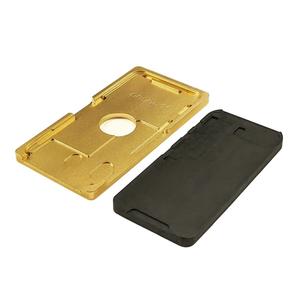 Форма-тримач дисплея iPhone 11, XR (6.1) для скла з рамкою, металева з килимком фото 1