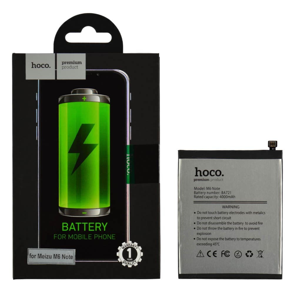 Аккумулятор BA721 для Meizu M6 Note, HOCO, 4000 mAh фото 1