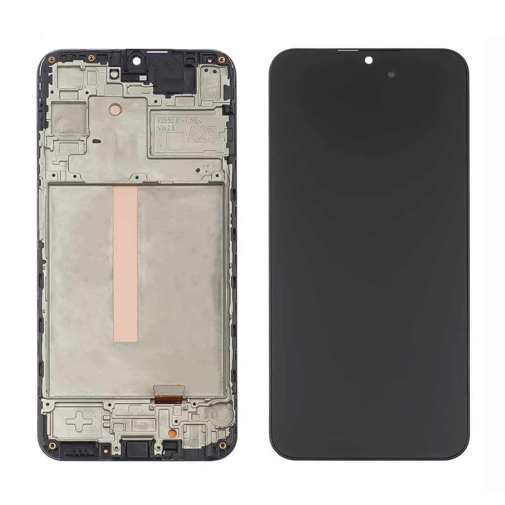 Дисплей для Samsung A256 Galaxy A25 2023, з тачскріном і рамкою, чорний, IPS фото 1