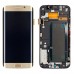 Дисплей для Samsung G928 Galaxy S6 Edge Plus с тачскрином и рамкой, цвет золотой, сервисный оригинал миниатюра 1