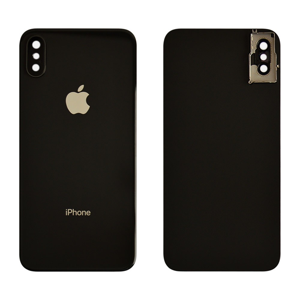 Задняя крышка для iPhone X (5.8) с стеклом камеры, цвет space gray, уценка фото 1
