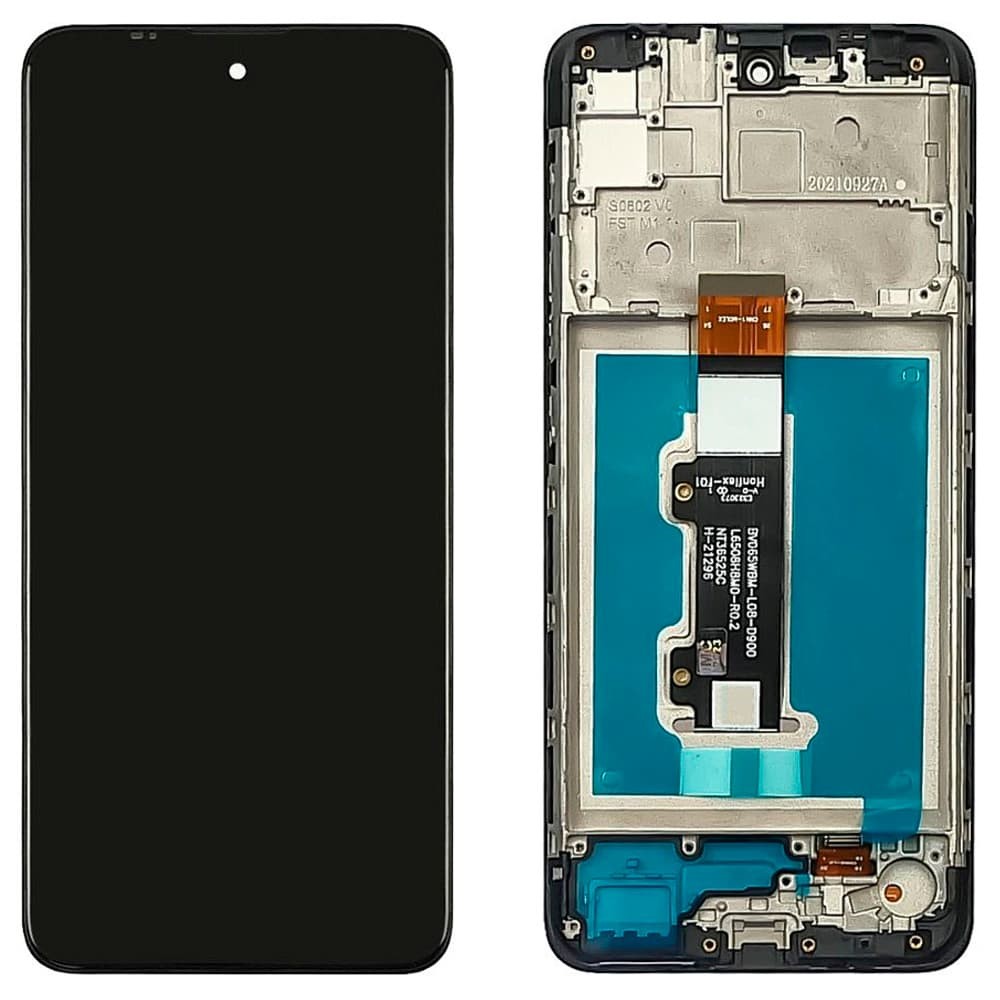 Дисплей для Motorola XT2159 Moto E40, с тачскрином и рамкой, черный, уценка фото 1