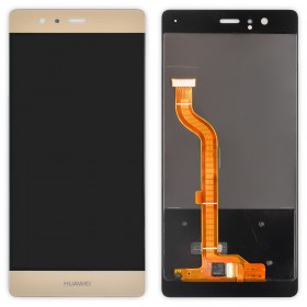 Дисплей Huawei P9 DUAL SIM (EVA-L09/EVA-L19/EVA-L29) с тачскрином в сборе,  цвет золотой, без рамки