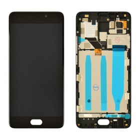 Дисплей Meizu M6 Note с тачскрином в сборе, оригинал, с рамкой,  цвет черный
