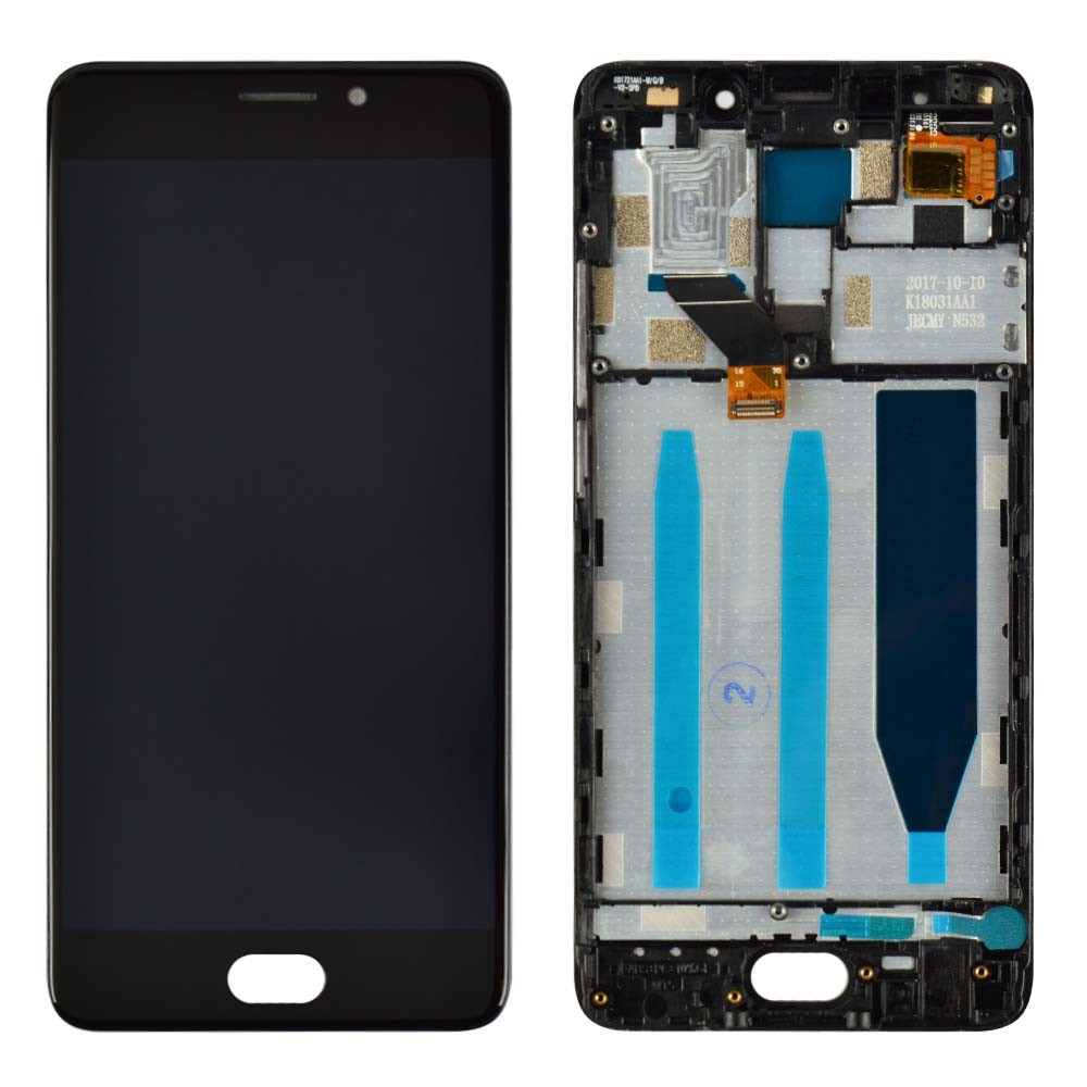 Дисплей для Meizu M6 Note с тачскрином и рамкой в сборе, цвет черный, Orig PRC фото 1