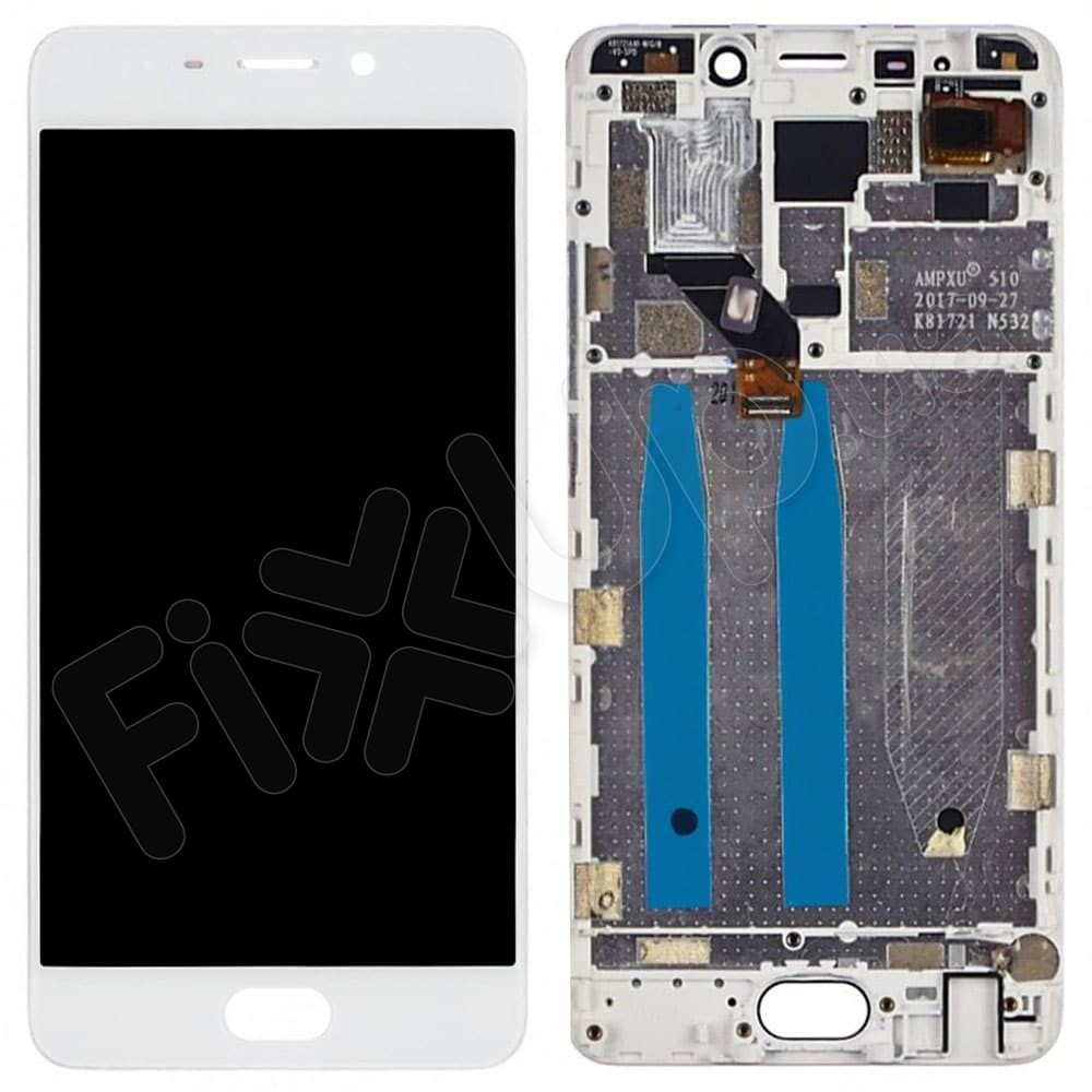 Дисплей для Meizu M6 Note с тачскрином и рамкой в сборе, цвет белый фото 1