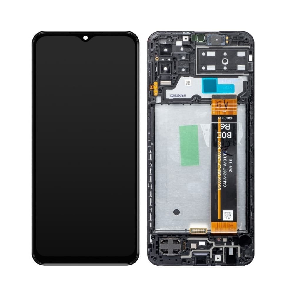 Дисплей для Samsung M135 Galaxy M13 2022 (GH82-29132A), з тачскріном і рамкою в зборі, колір чорний, сервісний оригінал фото 1