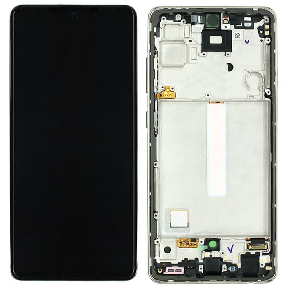 Дисплей для Samsung A525F /DS Galaxy A52 2021 (GH82-25524A) с тачскрином и рамкой, белый, сервисный оригинал фото 1