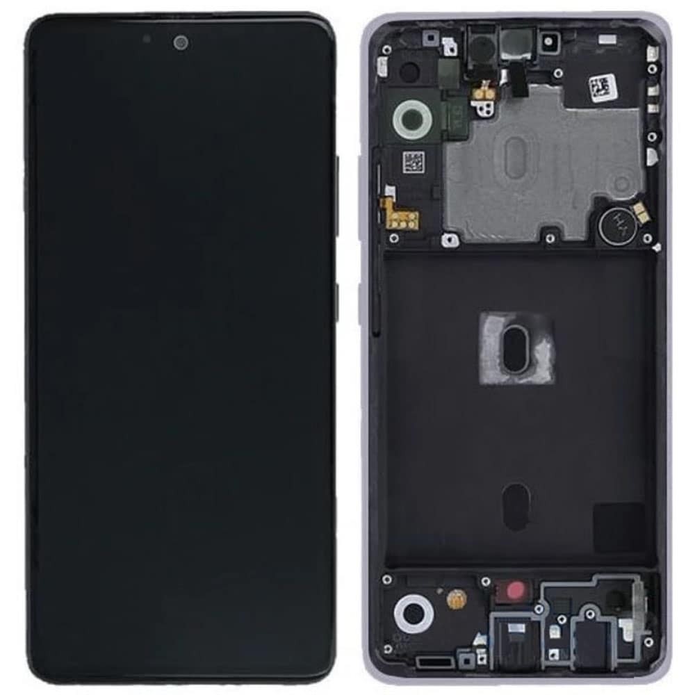 Дисплей для Samsung A525F /DS Galaxy A52 2021 с тачскрином и рамкой в сборе, цвет фиолетовый, сервисный оригинал фото 1