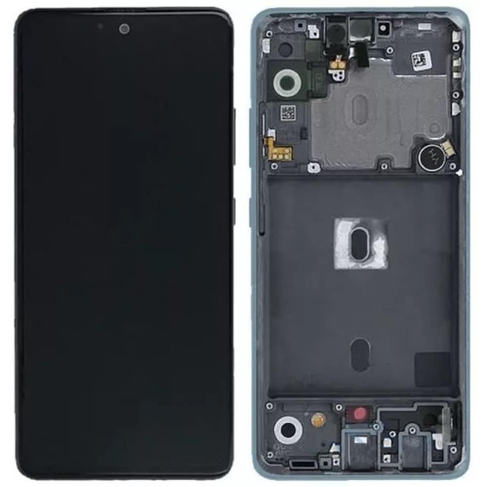 Дисплей для Samsung A525F /DS Galaxy A52 2021 с тачскрином и рамкой в сборе, цвет синий, сервисный оригинал фото 1