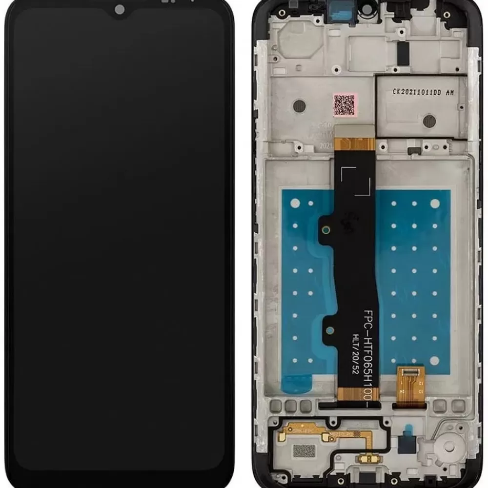 ДисплейдляMotorolaMotoE7(XT2095),стачскриномвсборе,цветчерный,срамкой
